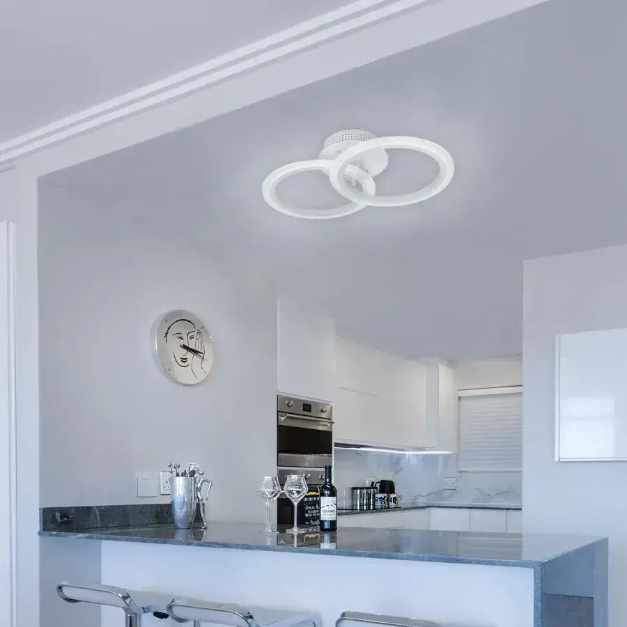LED CHANDIER s dálkovým ovládáním Betty, 28W, 2 kruhy, chladné/horké/neutrální světlo, nestabilní, bílá