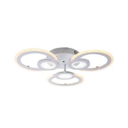 LED CHANDIER s Kadeovým dálkovým ovládáním, 80W, 3 kruhy, chladné/horké/neutrální světlo, nestabilní, bílé