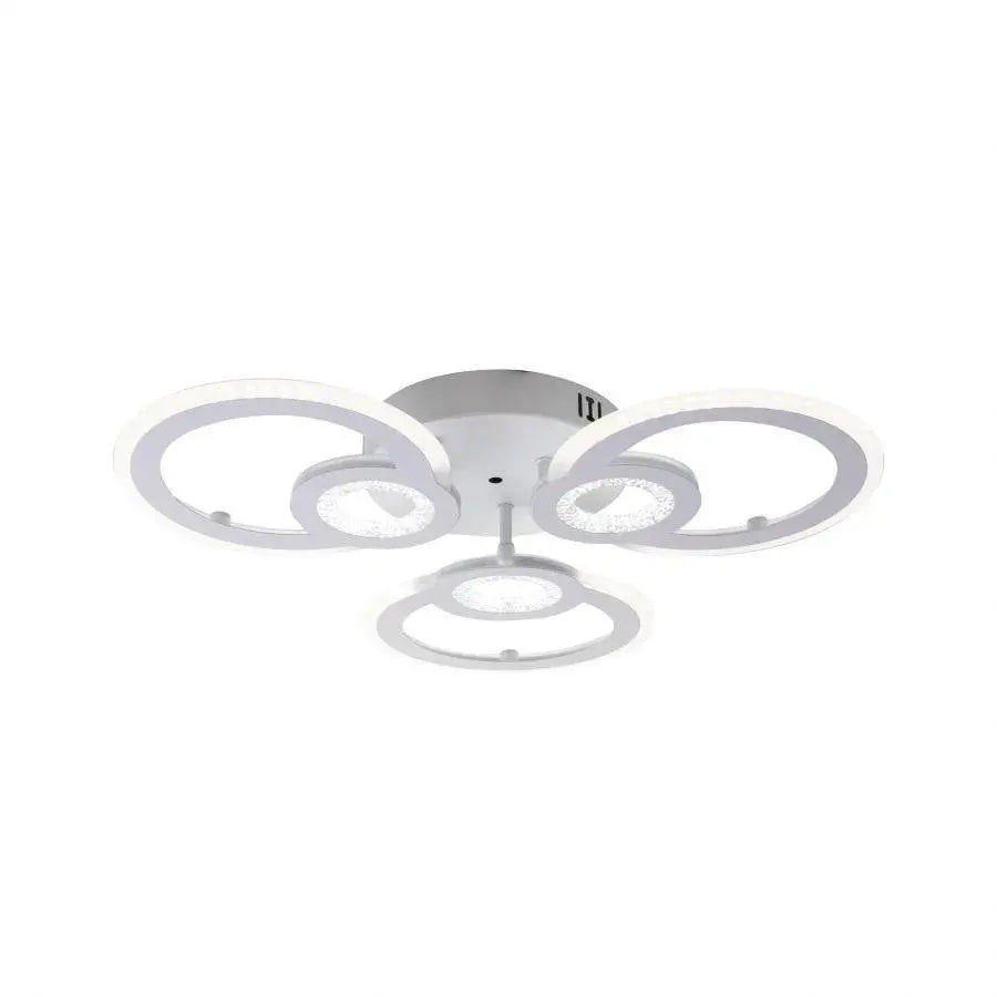 LED CHANDIER s Kadeovým dálkovým ovládáním, 80W, 3 kruhy, chladné/horké/neutrální světlo, nestabilní, bílé