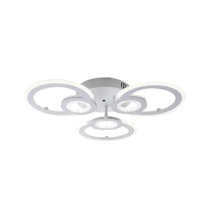 LED CHANDIER s Kadeovým dálkovým ovládáním, 80W, 3 kruhy, chladné/horké/neutrální světlo, nestabilní, bílé