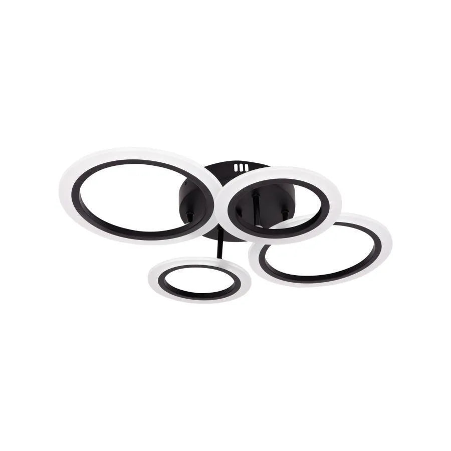 LED chtíč s Nathaniel Remote Control 4 Circles 44W Cold/Hot/Neutral Black Black