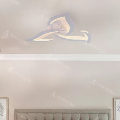 LED chtíč s dálkovým ovládáním lotosu, 48W, 3 okvětní lístky, chladné/horké/neutrální světlo, nestabilní, bílé