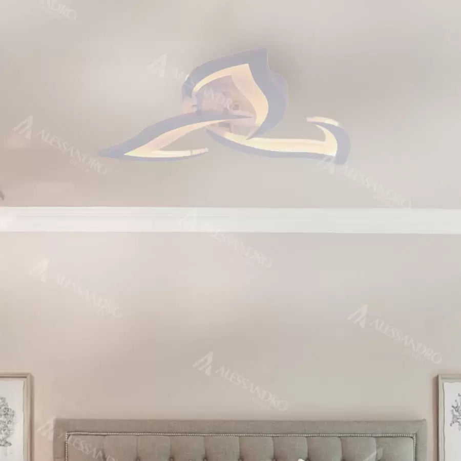 LED chtíč s dálkovým ovládáním lotosu, 48W, 3 okvětní lístky, chladné/horké/neutrální světlo, nestabilní, bílé