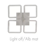 LED CHANDIER s dálkovým ovládáním, Zoe, 4 čtverce, 52W, studené/horké/neutrální světlo, nestabilní, bílá