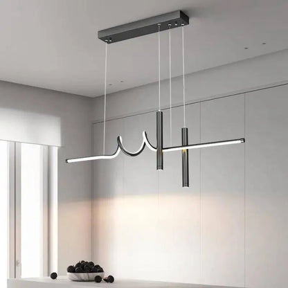 Závěsný LED lustr s dálkovým ovládáním DANNA 35W, studené/teplé/neutrální světlo, stmívatelný, černý, výškově nastavitelný