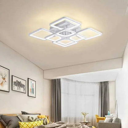 LED CHANDIER s dálkovým ovládáním, Zoe, 8 čtverců, 135W, studené/horké/neutrální světlo, nestabilní, bílá