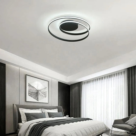 LED LED LED vektor Arcadia, 67W, kov, 49 cm průměr, černé, dálkové ovládání, studené/horké/neutrální světlo