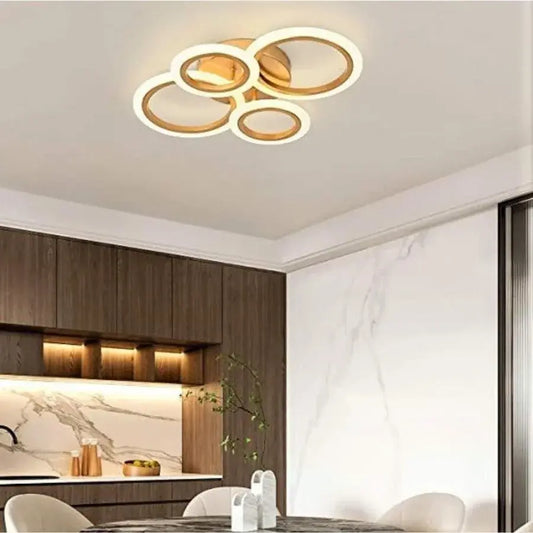 Lulus LED 44W Betty Gold - 4 kruhy, řepné, chladné/horké/neutrální světlo