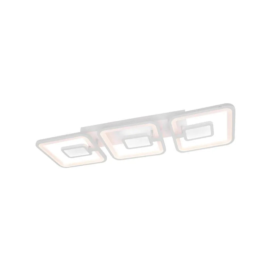 LED CHANDIER s dálkovým ovládáním, Felix, 3 čtverce, 77 W, studené/horké/neutrální světlo, nestabilní, bílá