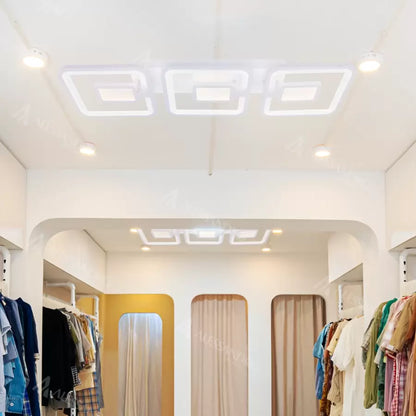 LED CHANDIER s dálkovým ovládáním, Felix, 3 čtverce, 77 W, studené/horké/neutrální světlo, nestabilní, bílá