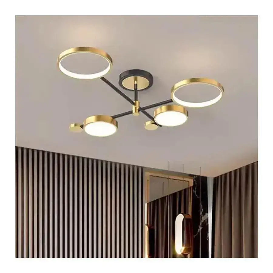 LED CHANDIER se skupinami dálkového ovládání, 80 W, Nelaskatel, černé a zlaté