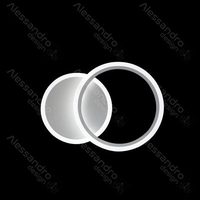 LED CHANDIER s dálkovým ovládáním Lucy, 40W, 2 kruhy, chladné/horké/neutrální světlo, paprsek, bílý