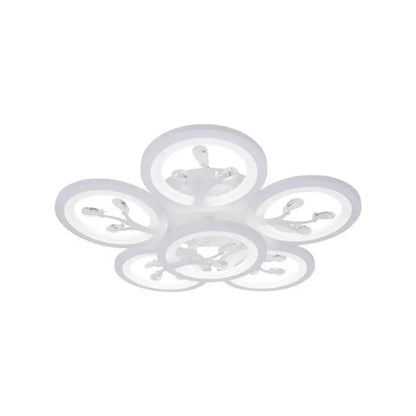 LED CHANDIER s dálkovým ovládáním Daisy, 6 položek, 72W, studené/horké/neutrální světlo, nestabilní, bílá s křišťálem