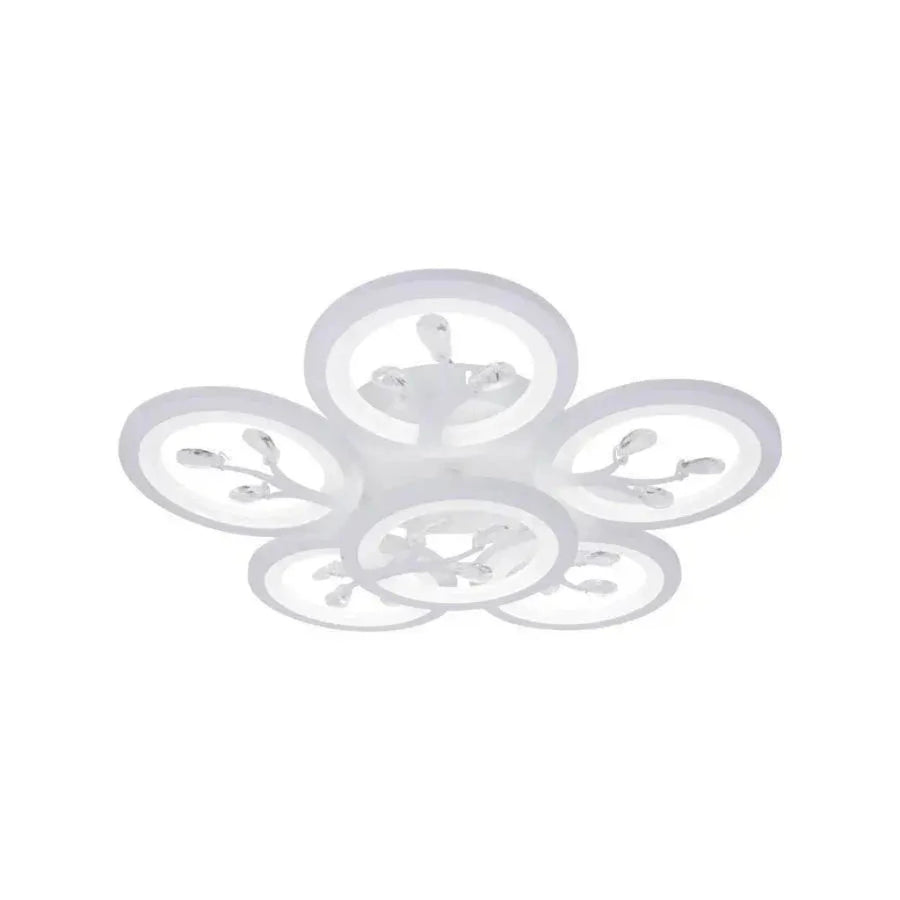 LED CHANDIER s dálkovým ovládáním Daisy, 6 položek, 72W, studené/horké/neutrální světlo, nestabilní, bílá s křišťálem