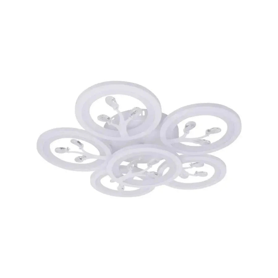 LED CHANDIER s dálkovým ovládáním Daisy, 6 položek, 72W, studené/horké/neutrální světlo, nestabilní, bílá s křišťálem