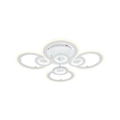 LED CHANDIER s Kadeovým dálkovým ovládáním, 72W, 4 kruhy, studené/horké/neutrální světlo, nestabilní, bílá