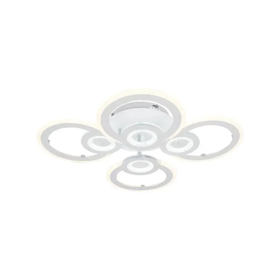 LED CHANDIER s Kadeovým dálkovým ovládáním, 72W, 4 kruhy, studené/horké/neutrální světlo, nestabilní, bílá