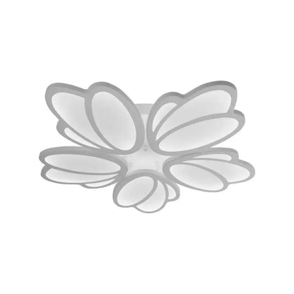 LED CHANDIER s dálkovým ovládáním tulipánu, 73W, 5 okvětních lístků, studené/horké/neutrální světlo, nestabilní, bílé