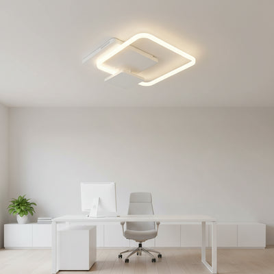 LED lustr s dálkovým ovládáním ANEMONA 75W, 3 čtverce, studené/teplé/neutrální světlo, stmívatelné, bílá