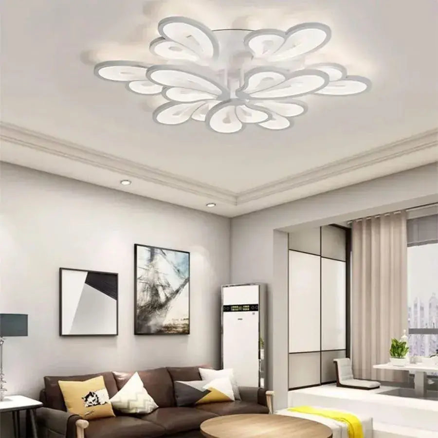 LED chtíč s velkým dálkovým ovládáním květ, 107 W, 9 okvětních lístků, studené/horké/neutrální světlo, nestabilní, bílé