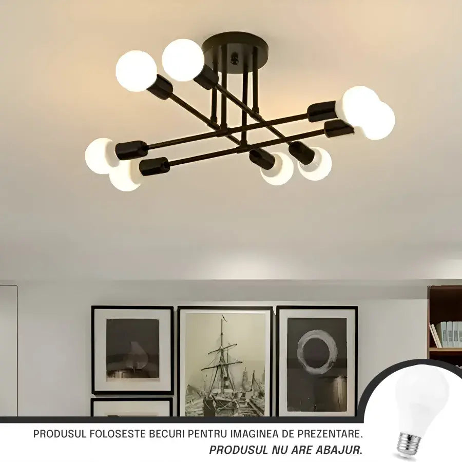 Modernistic Octa 8, 8x E27, černý, moderní design