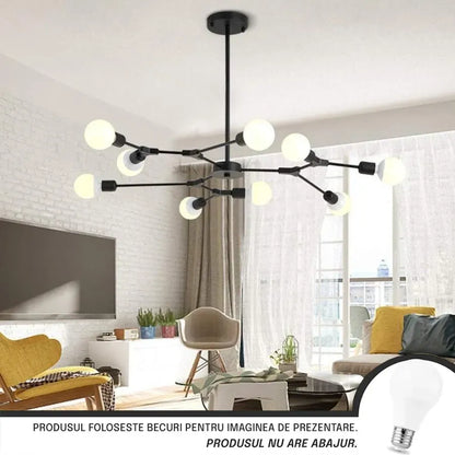 Architek nona Chandier, 9x E27, černý, kov