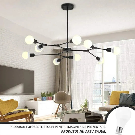 Architek nona Chandier, 9x E27, černý, kov