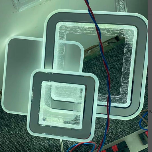 LED LED čtvercový, 34W, 3 čtverce, studené/horké/neutrální světlo, bílá