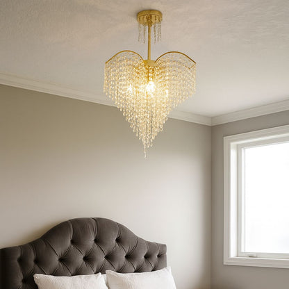 Křišťálový lustr CONWY Eleganza, 4xE27, Průměr 47cm, Zlatý