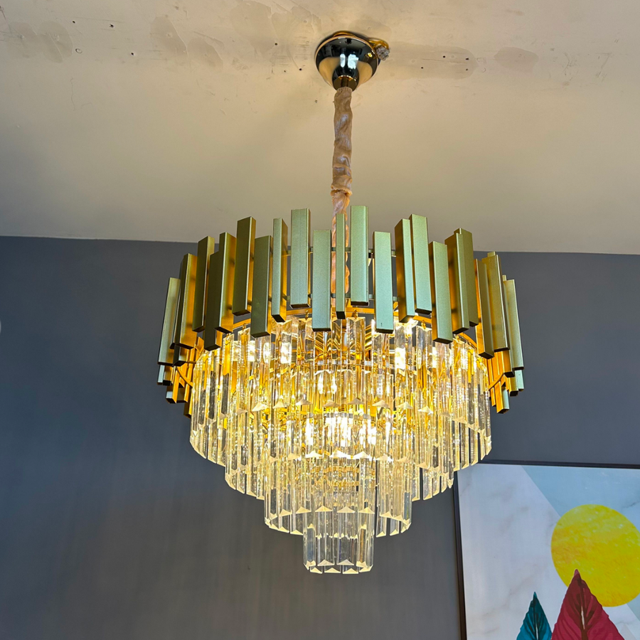 Diego Chanderier, průměr 49 cm, 5x E14 zlatý, nastavitelná výška