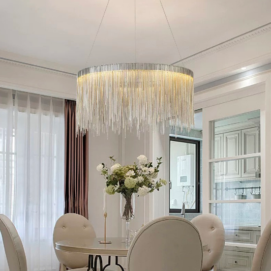 LED Tobias Chanderier s dálkovým ovládáním, breakálním, průměrem 50 cm, chrom