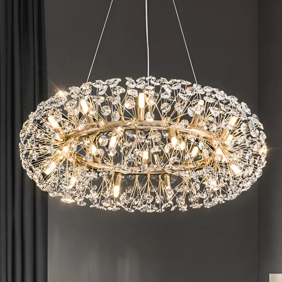Crystal Chanderier minuta 12x G9, průměr 60 cm, lesklý zlatý, nastavitelná výška
