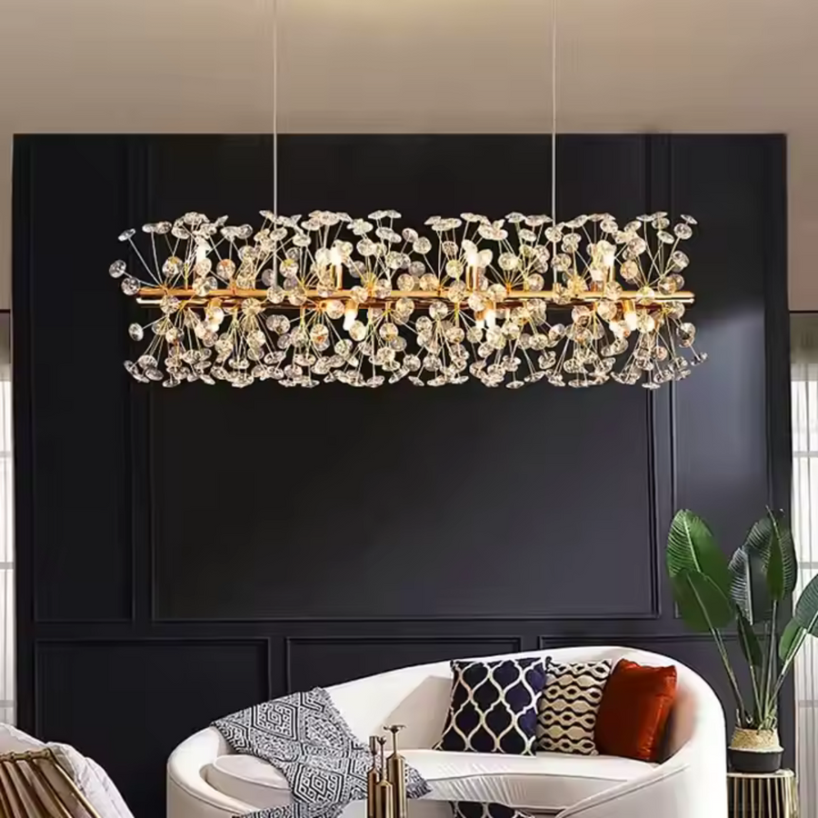 Crystal Chandelier Minuet 9x G9, 70 cm délka, lesklé zlato, nastavitelná výška