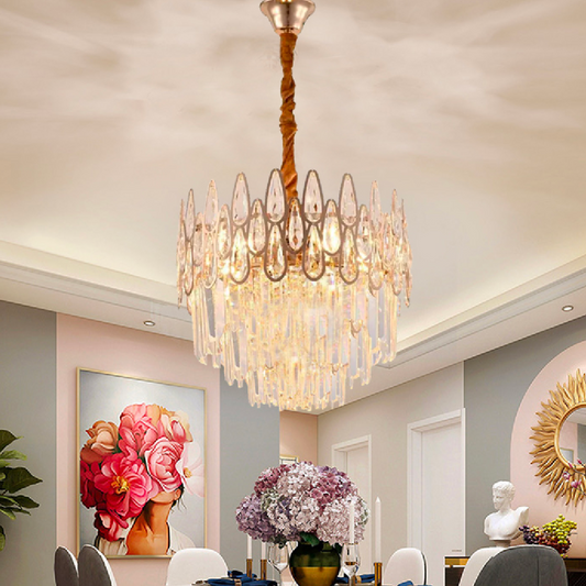 Crystal Chanderier Alhambra Noble 5x E14, průměr 40 cm, lesklý zlato, nastavitelná výška
