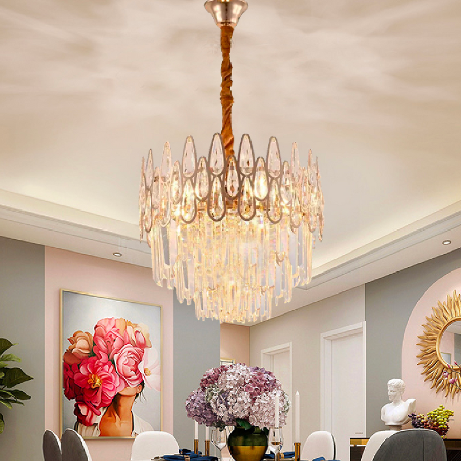Crystal Chanderier Alhambra Petito 3x E14, průměr 30 cm, lesklé zlato, nastavitelná výška