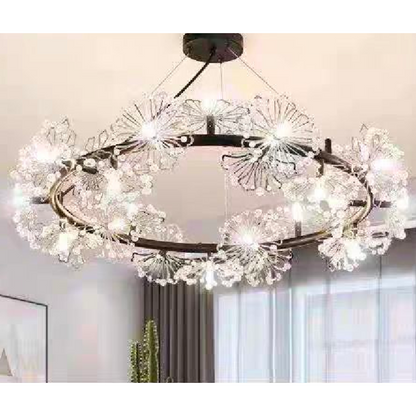 Crystal Chandier Petalo Lononi, průměr 62 cm, 25xg4, černá, nastavitelná výška