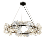 Crystal Chandier Petalo Lononi, průměr 62 cm, 25xg4, černá, nastavitelná výška