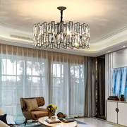 Crystal Chandier Melitina 6xe27, průměr 49 cm, černá, nastavitelná výška