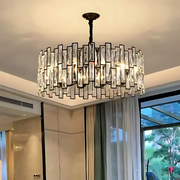 Crystal Chandier Melitina 6xe27, průměr 49 cm, černá, nastavitelná výška