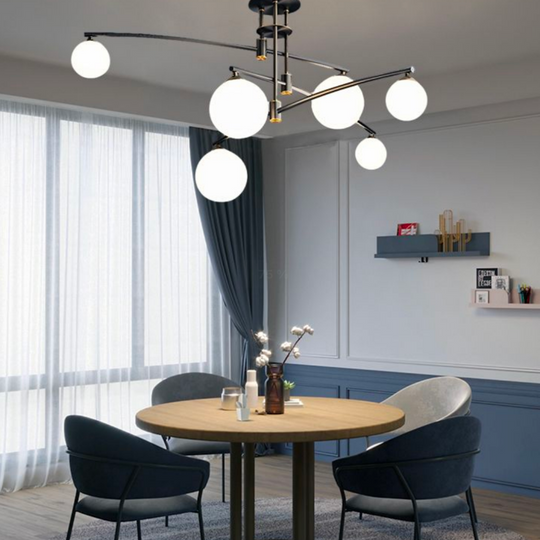 Lustr s kulatým stínidlem, PENTHOUSE Dome, 6x G9, černá, kov Moderní lustry Výchozí název Alessandro Design