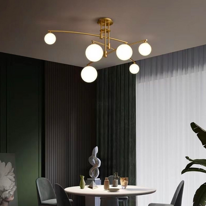 Lustr s kulatým stínidlem, PENTHOUSE Dome, 6x G9, Gold, Metal