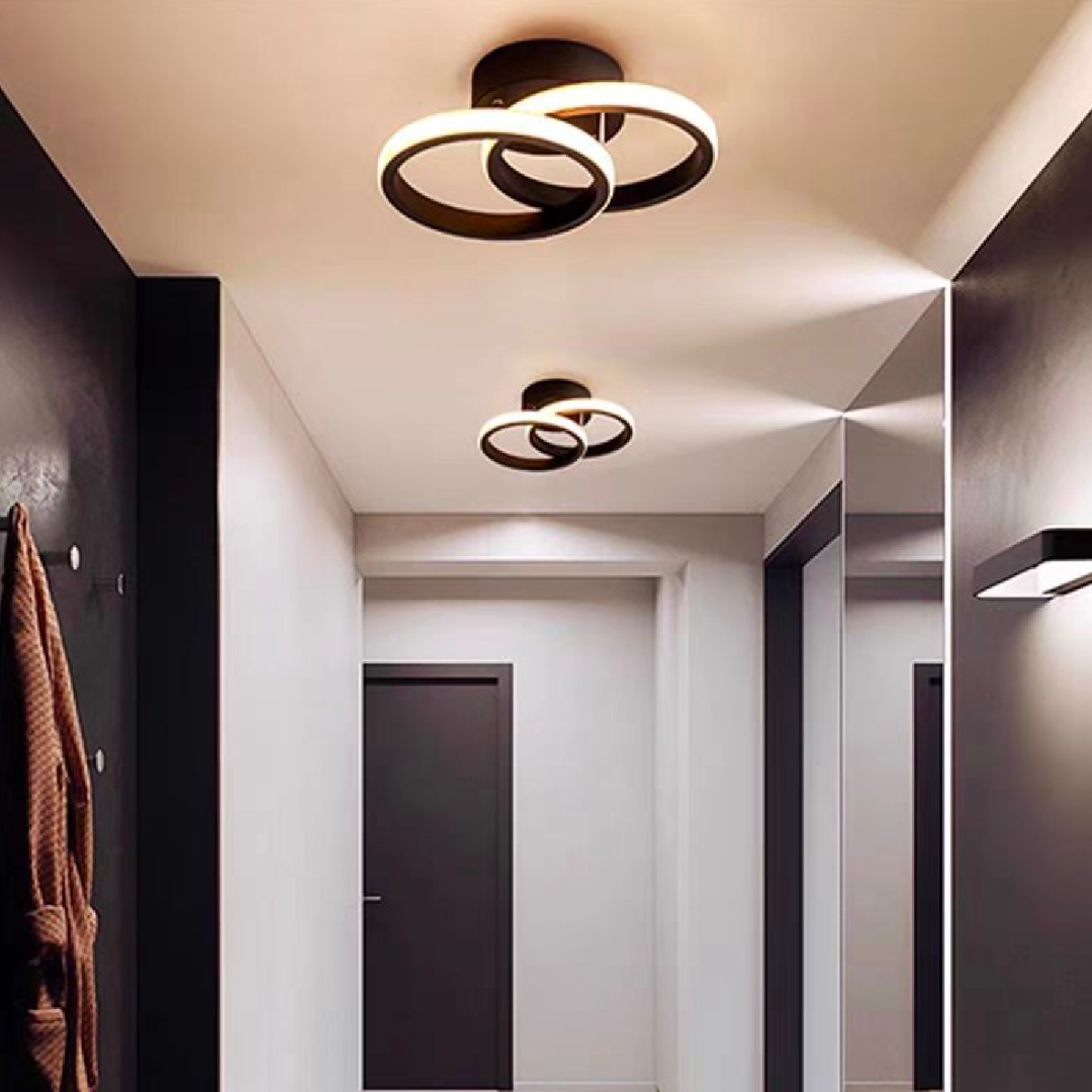 LED LED LED Elio Celio, 16W, 2 kruhy, studené/horké/neutrální světlo, černá