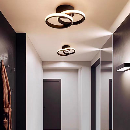 LED LED LED Elio Celio, 16W, 2 kruhy, studené/horké/neutrální světlo, černá