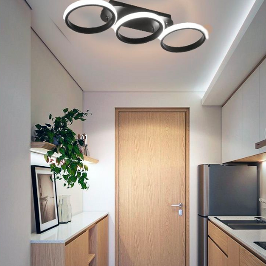 LED LED LED LED Elio Tscano, 24W, 3 kruhy, chladné/horké/neutrální světlo, černá černá černá
