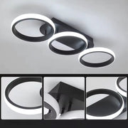 LED LED LED LED Elio Tscano, 24W, 3 kruhy, chladné/horké/neutrální světlo, černá černá černá