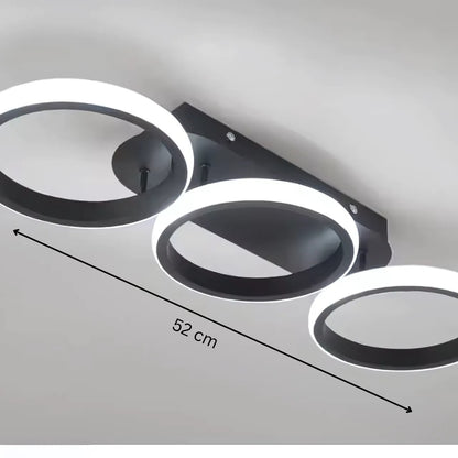 LED LED LED LED Elio Tscano, 24W, 3 kruhy, chladné/horké/neutrální světlo, černá černá černá