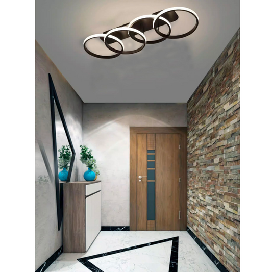 LED LED LED LED ELIO, 24W, 4 Kruhy, studené/horké/neutrální světlo, černá černá