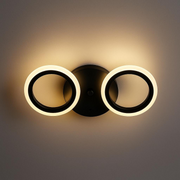 LED LED Mara, 19W, 2 kruhy, neutrální světlo, černá