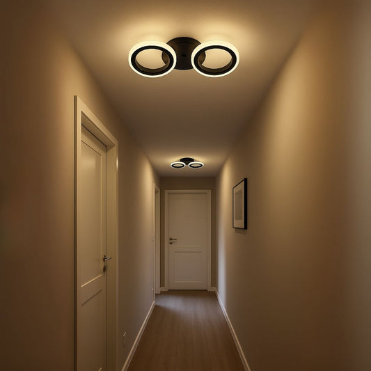 LED LED Mara, 19W, 2 kruhy, neutrální světlo, černá
