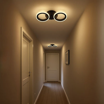 LED LED Mara, 19W, 2 kruhy, neutrální světlo, černá